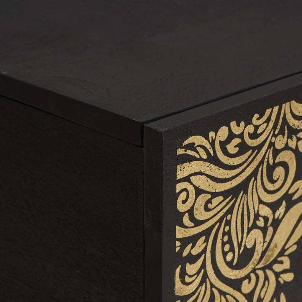 Coffee Table Black 80 x 50 x 40 cm Solid Mango Wood