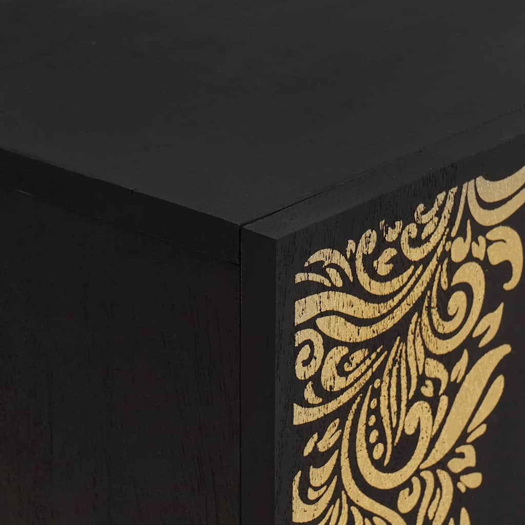 TV Cabinet with Drawer Black 105 x 33 x 46 cm Solid Mango Wood