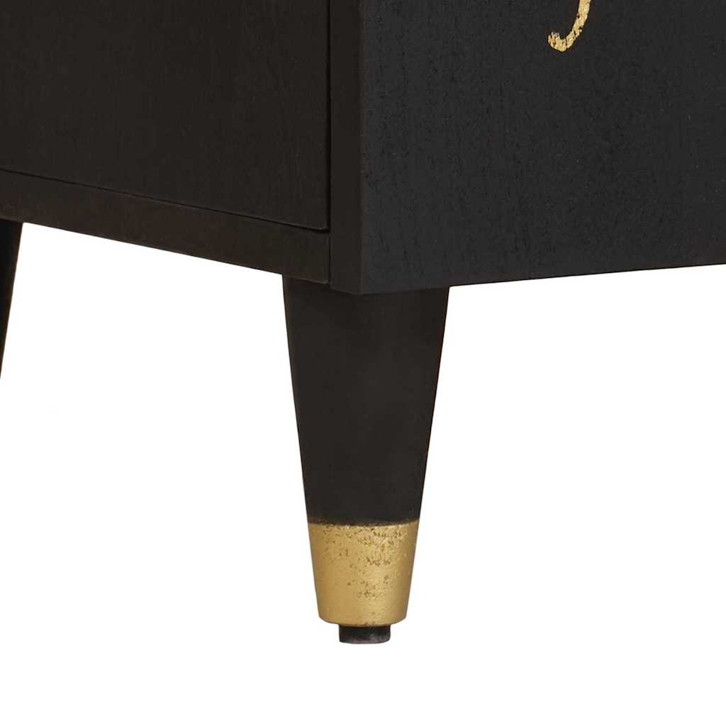 TV Cabinet with Drawer Black 105 x 33 x 46 cm Solid Mango Wood