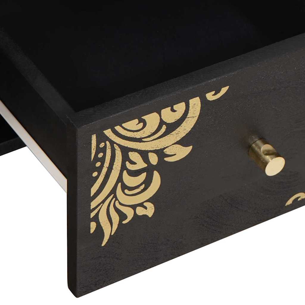 TV Cabinet Black 100 x 33 x 46 cm Solid Mango Wood