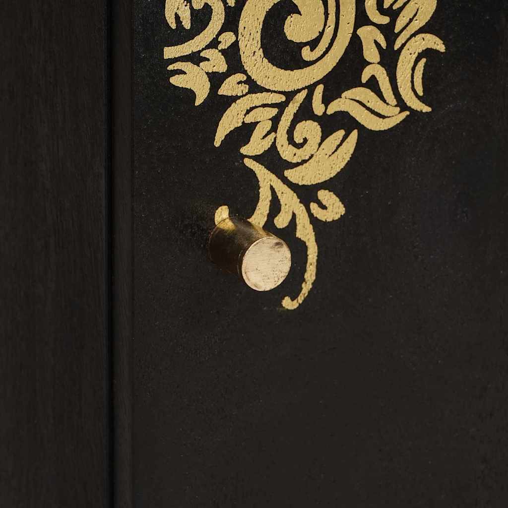 Wall Cabinet Black 38 x 33 x 48 cm Solid Mango Wood