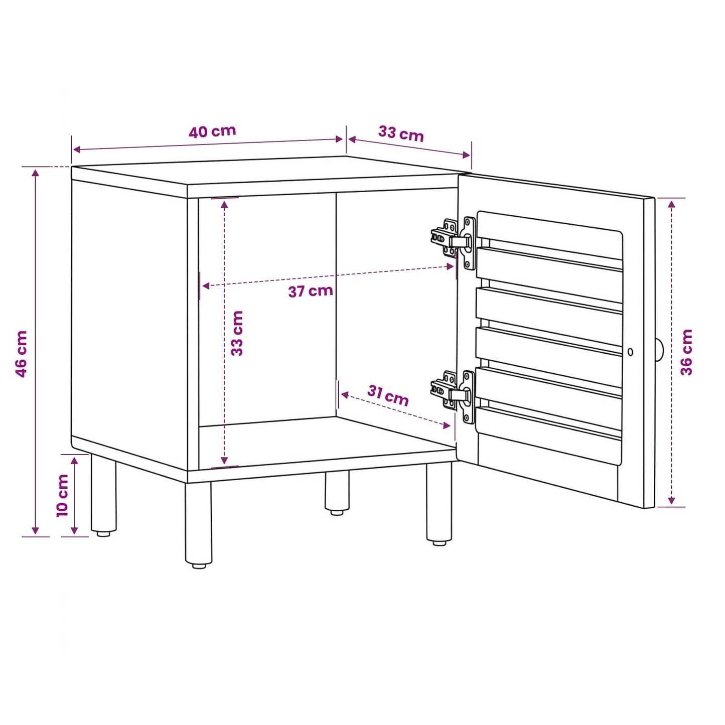 Bedside Table 2 pcs Natural 40 x 33 x 46 cm Solid Mango Wood