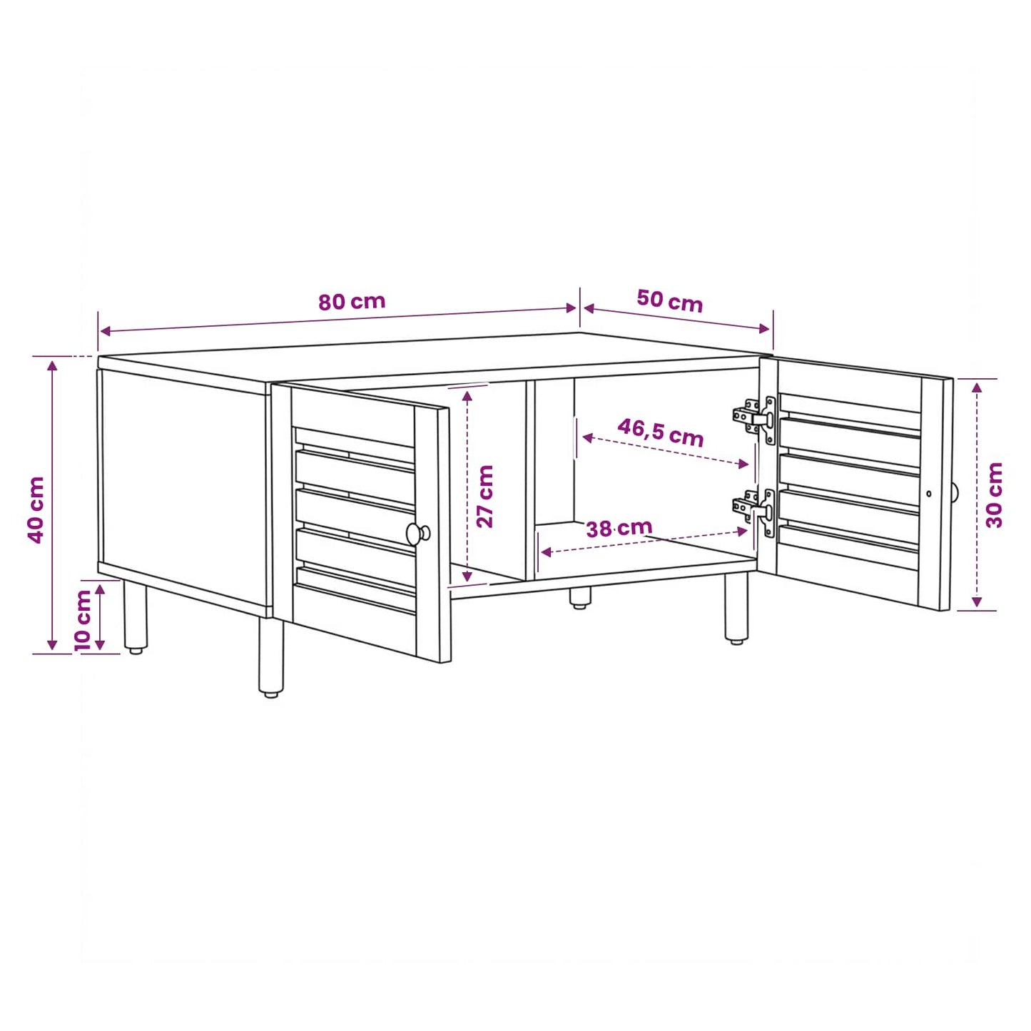 Coffee Table Natural 80 x 50 x 40 cm Solid Mango Wood