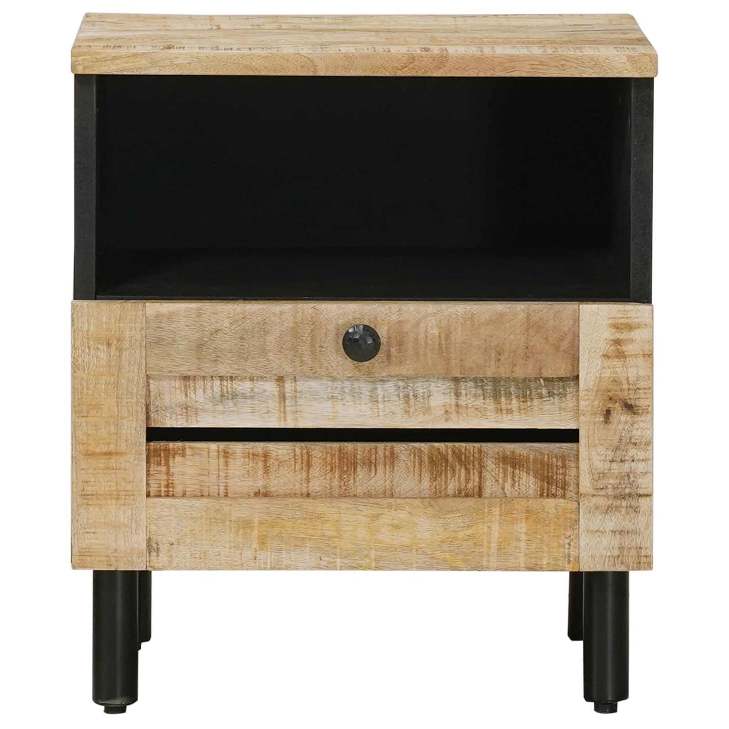 Bedside Table 2 pcs Natural 40 x 33 x 46 cm Solid Mango Wood