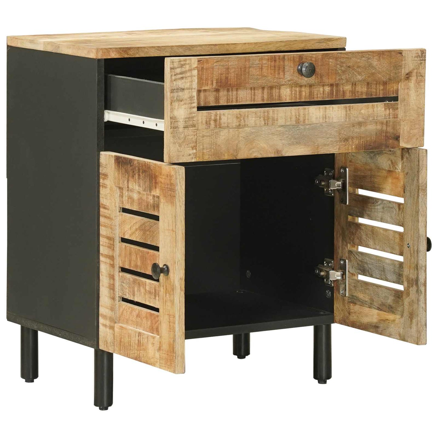 Bedside Table Natural 50 x 33 x 60 cm Solid Mango Wood