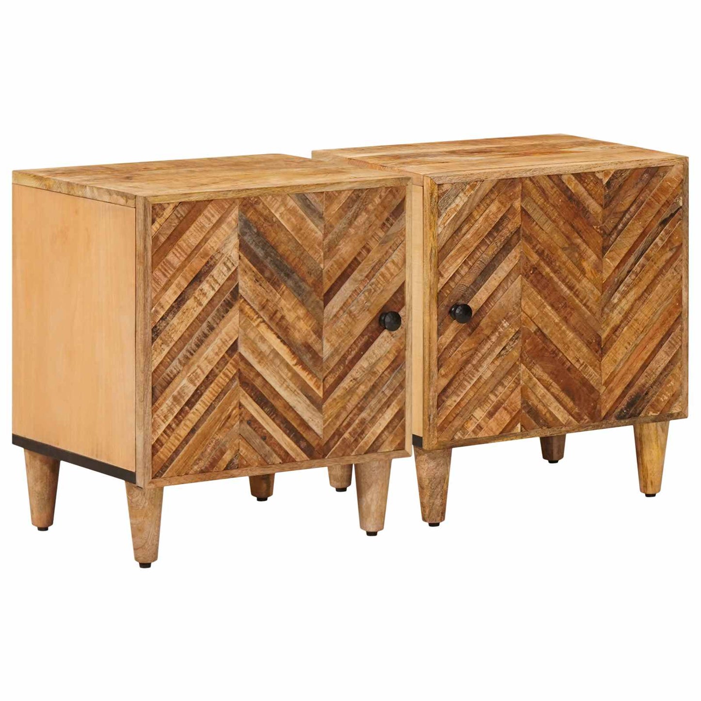 Bedside Table 2 pcs Brown 40 x 33.5 x 46 cm Solid Mango Wood
