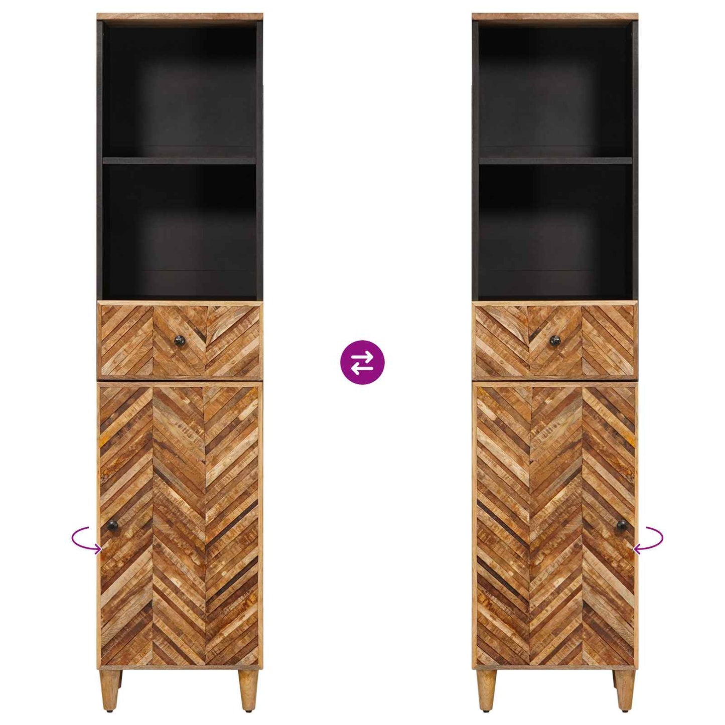 Bathroom Cabinet Brown 38 x 33.5 x 160 cm Solid Mango Wood