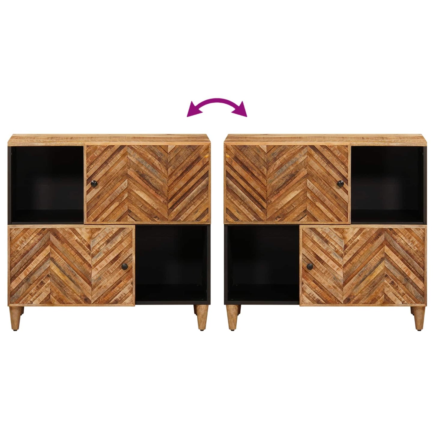 Storage Cabinets Brown 80 x 33.5 x 75 cm Solid Mango Wood