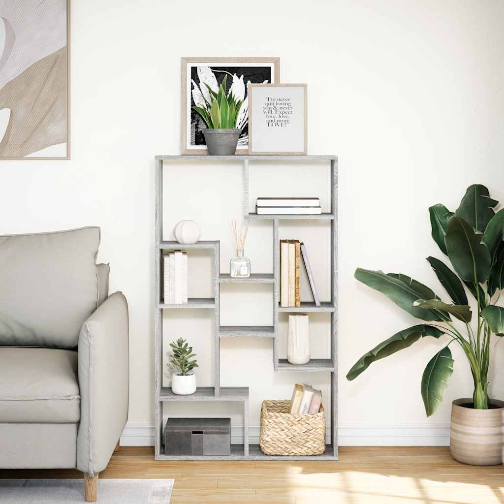 Bookcase Grey Sonoma 72x20x120,5 cm Engineered Wood