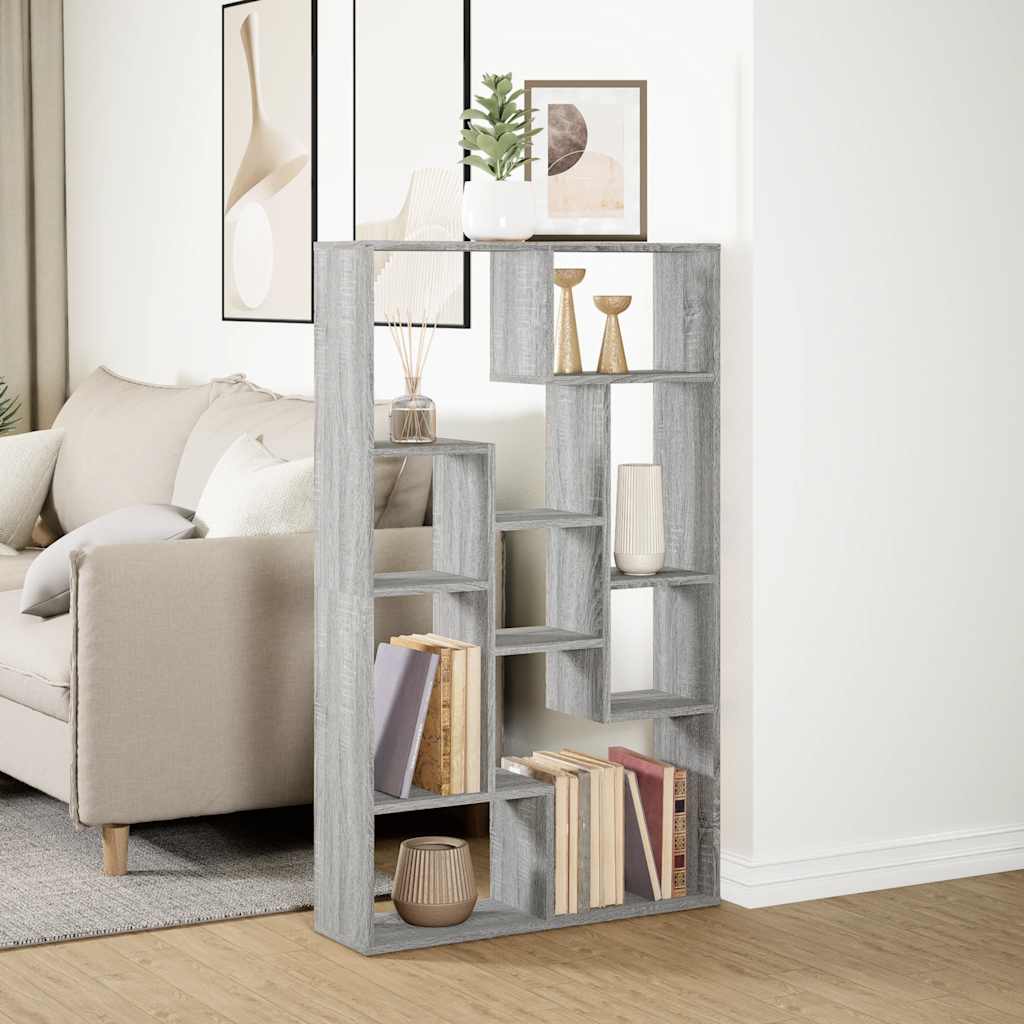 Bookcase Grey Sonoma 72x20x120,5 cm Engineered Wood