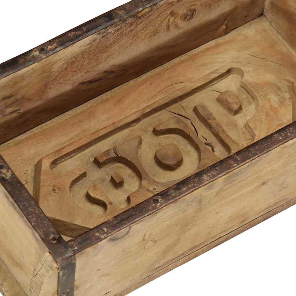 Tray 4 pcs Brown 30 x 15 x 9 cm Solid Reclaim Wood