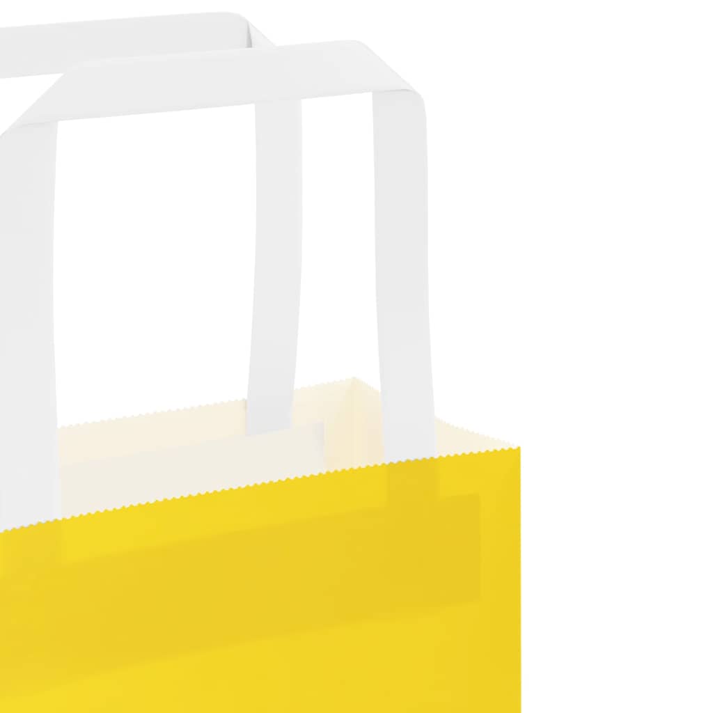 Paper Bags 250 pcs with Handles Yellow 32x22x28 cm