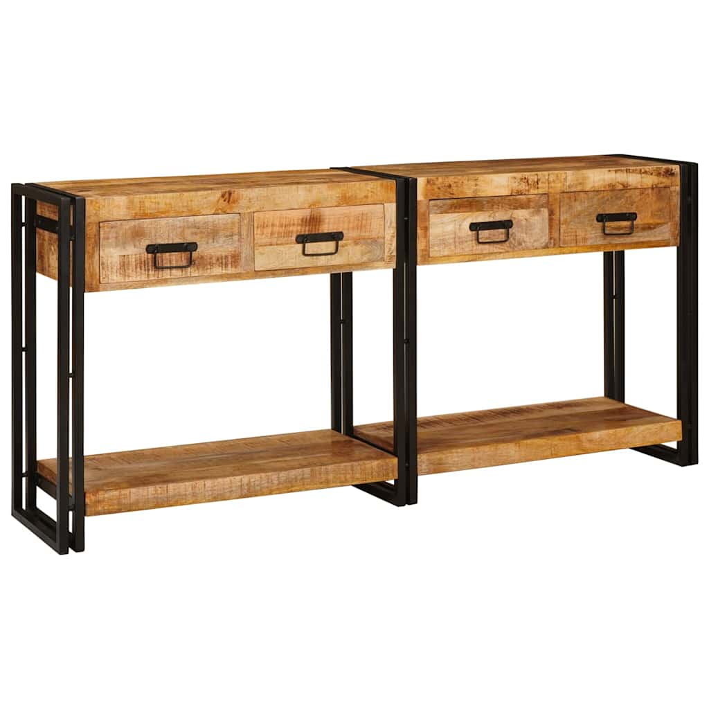 Console Tables 2 pcs Brown 161 x 33 x 75 cm Solid Mango Wood