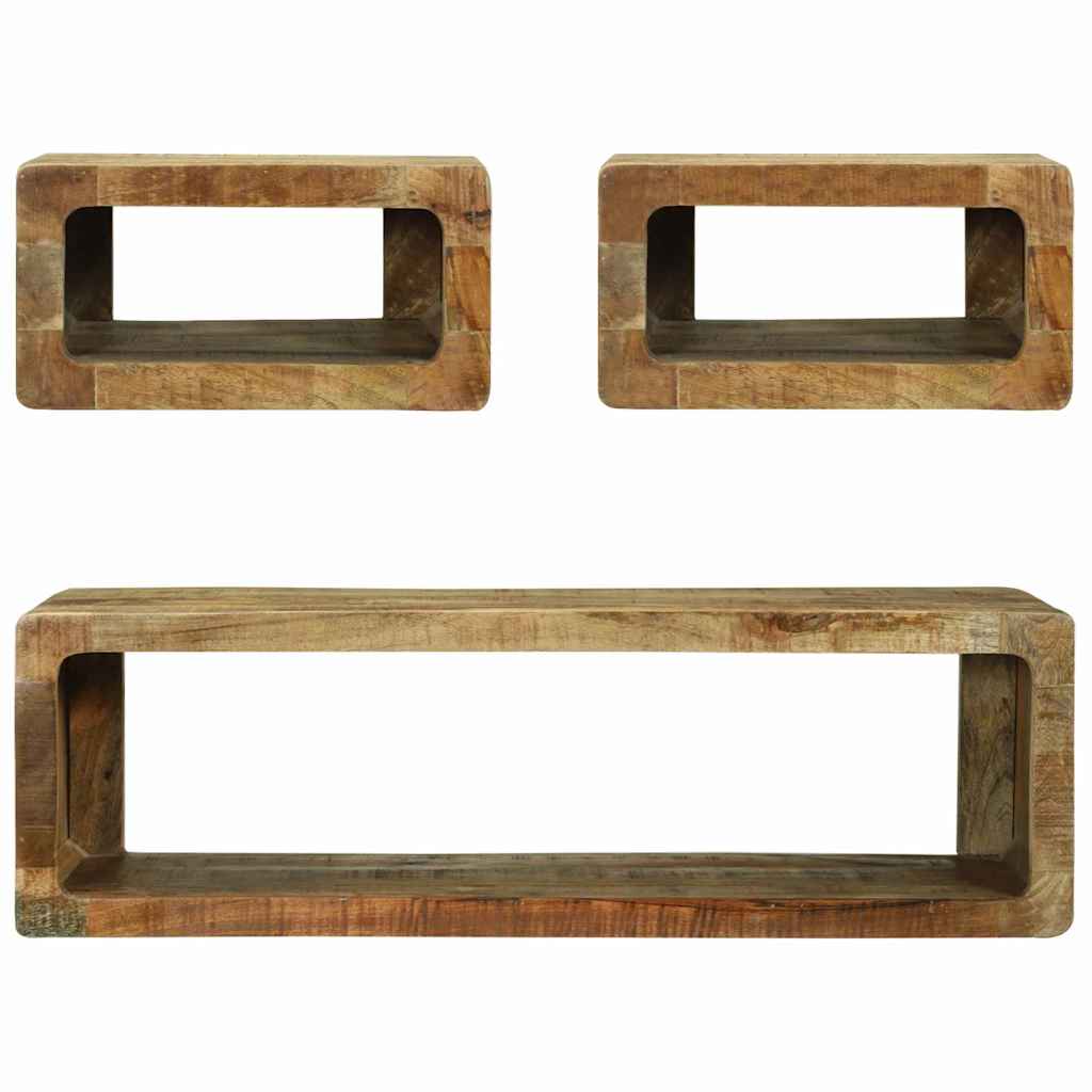 TV Cabinet Set 3 pcs Brown 100 x 30 x 32 cm Solid Mango wood