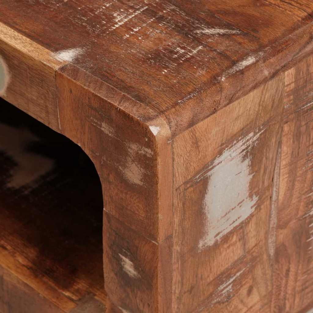 End Table with Shelf Brown 40 x 40 x 49 cm Solid Reclaim Wood