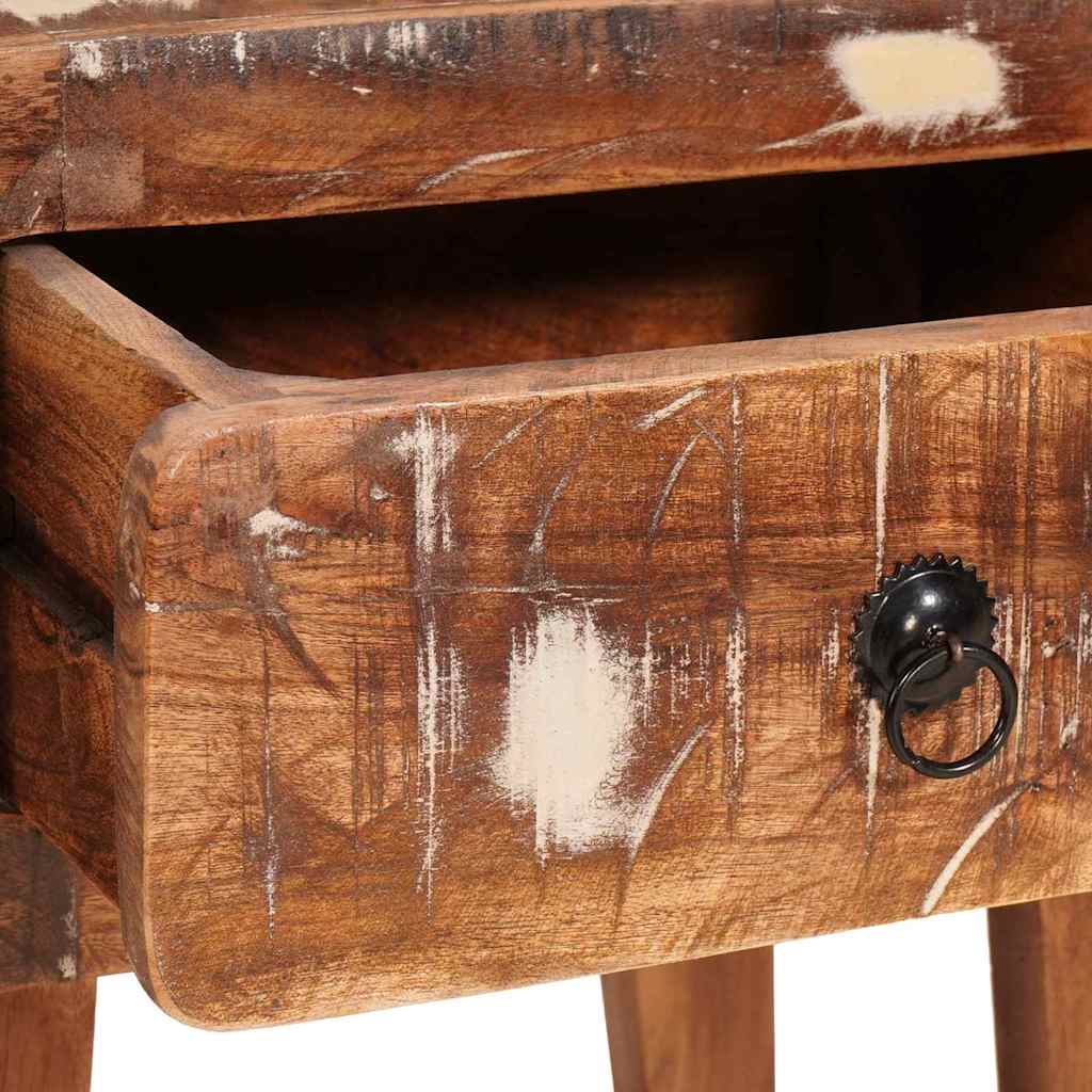 End Table with Drawer Brown 40 x 32 x 46 cm Solid Reclaim Wood