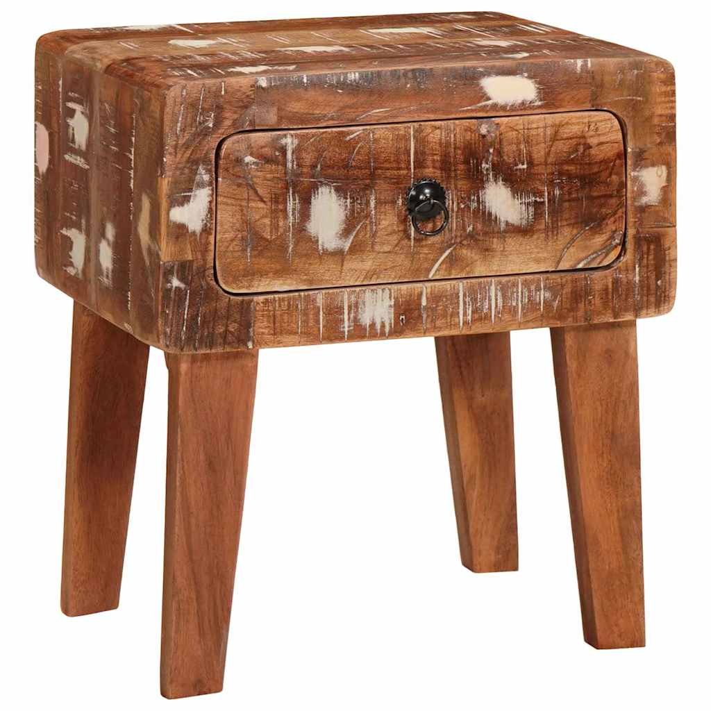 End Table with Drawer Brown 40 x 32 x 46 cm Solid Reclaim Wood