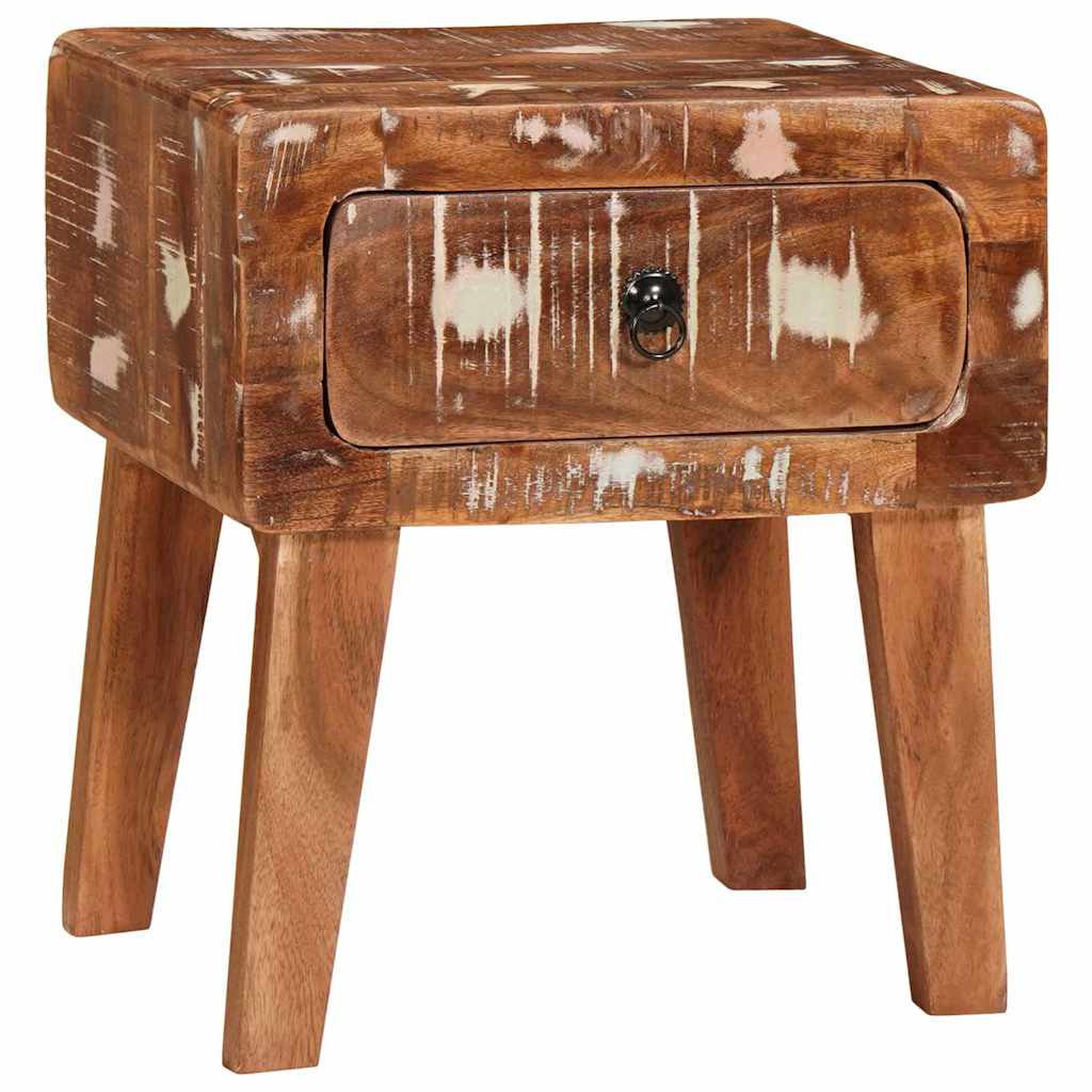 End Table with Drawer Brown 40 x 32 x 46 cm Solid Reclaim Wood