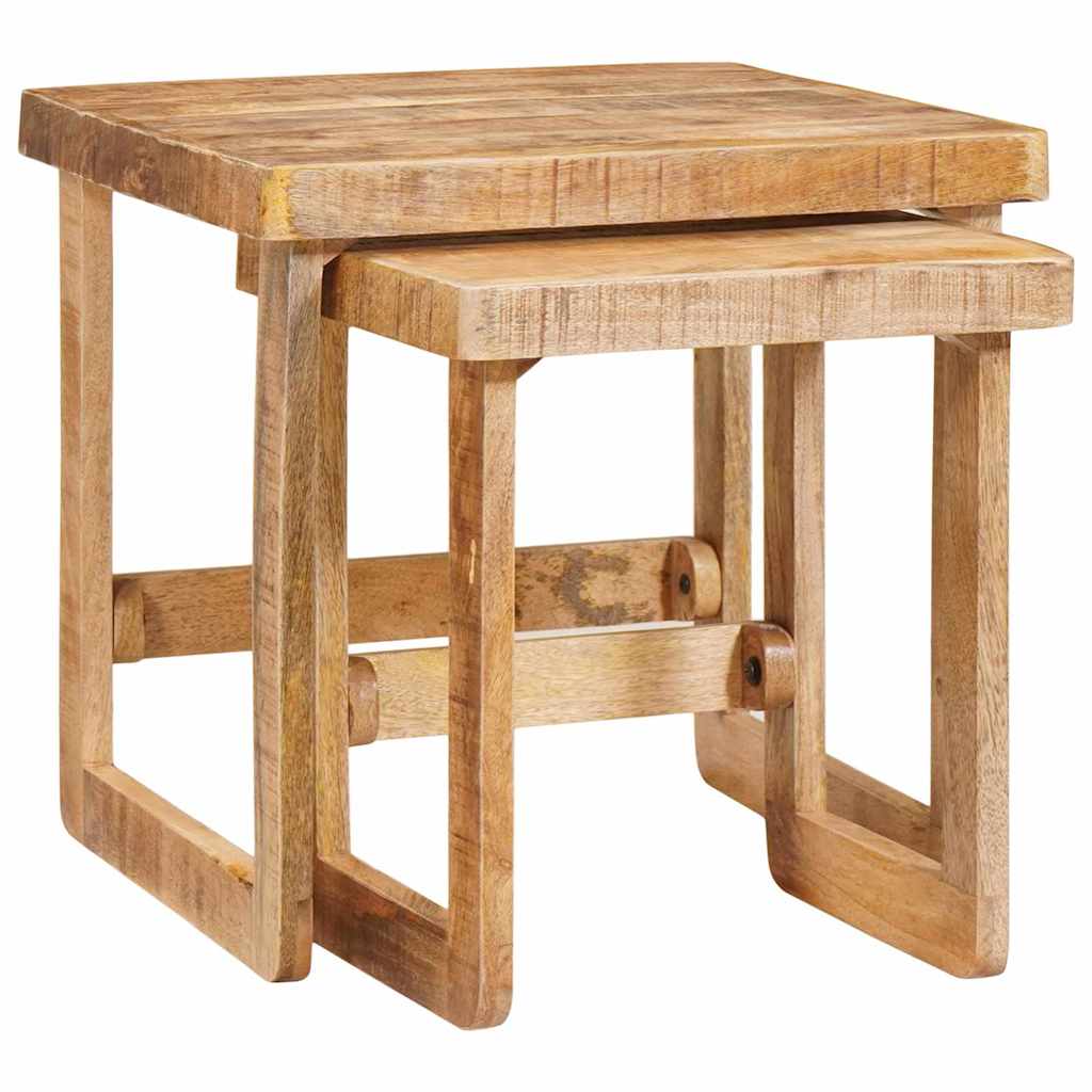 Nesting Tables 2 pcs Brown 46 x 46 x 45 cm Solid Mango Wood