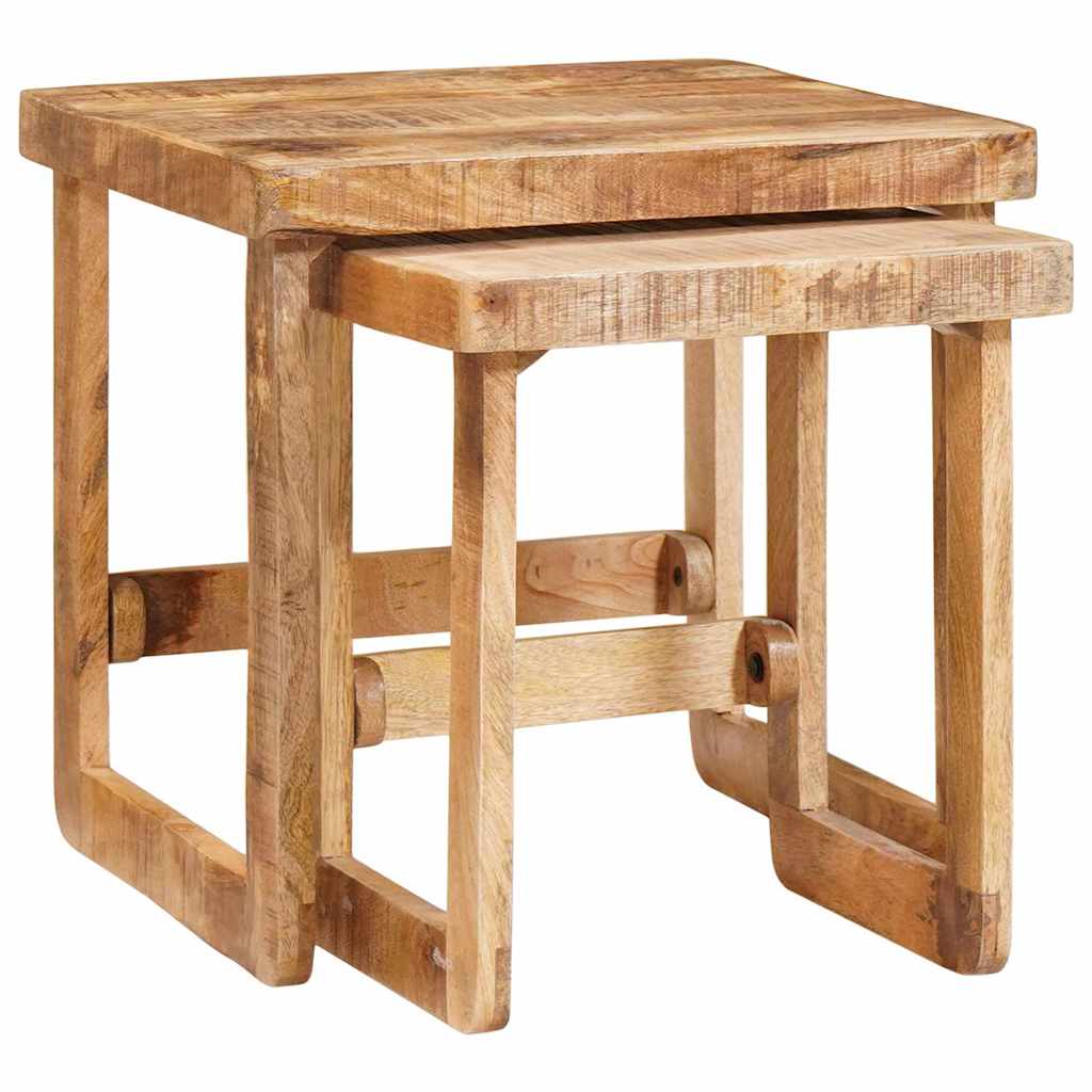 Nesting Tables 2 pcs Brown 46 x 46 x 45 cm Solid Mango Wood