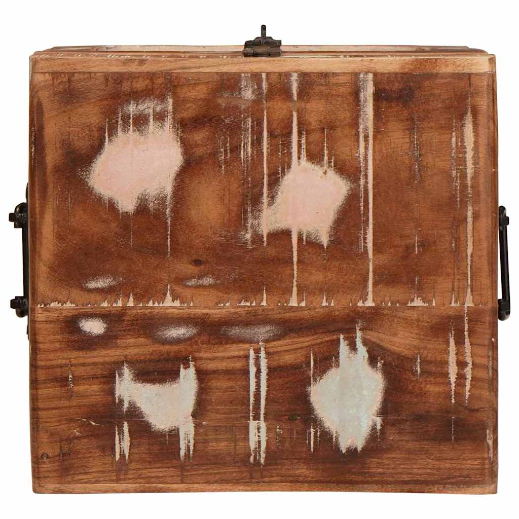 Storage Box with Storage with Door Brown Solid Mango Wood
