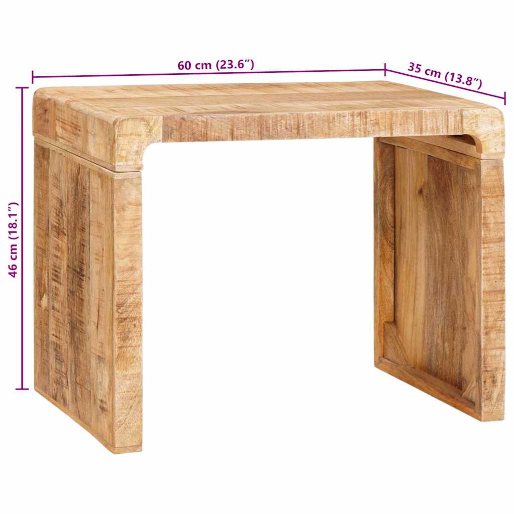 End Table Brown 60 x 35 x 46 cm Solid Mango Wood