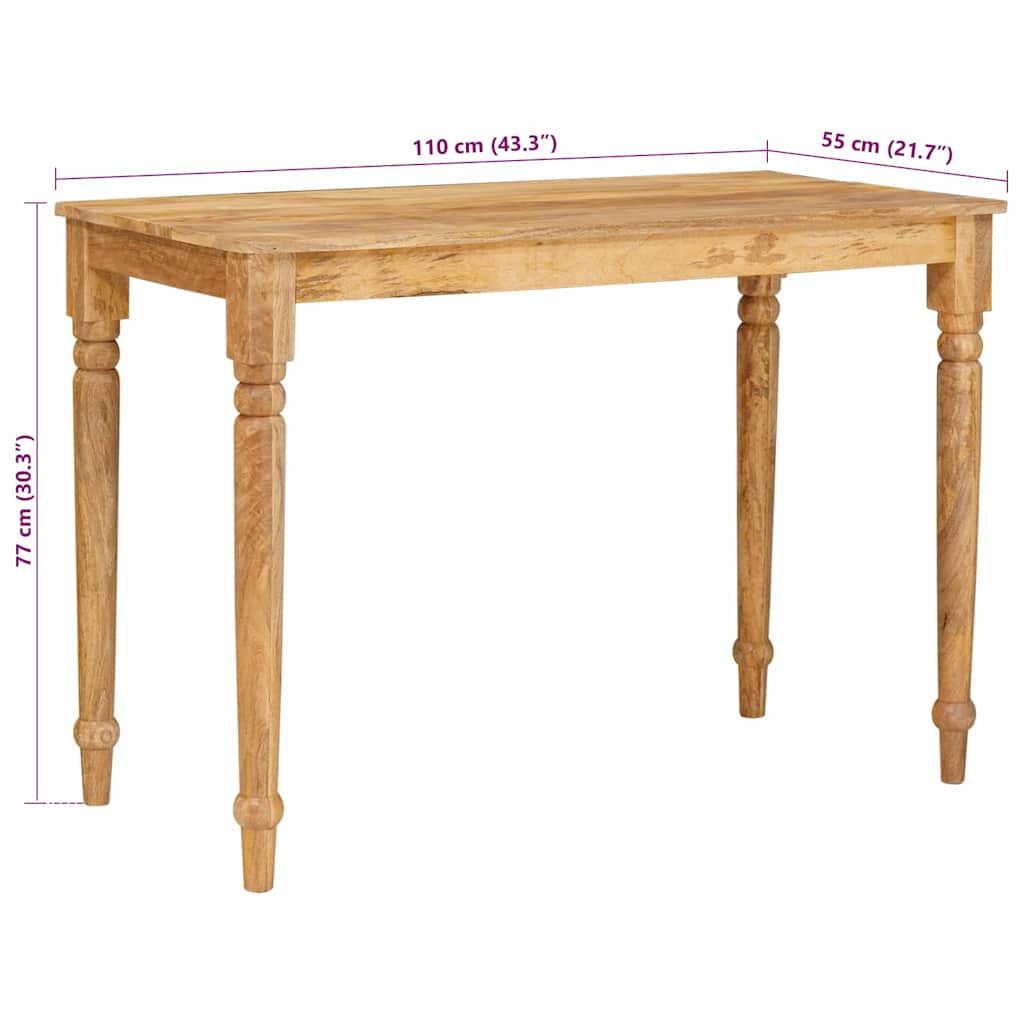 Coffee Table Brown 110 x 55 x 77 cm Solid Mango Wood