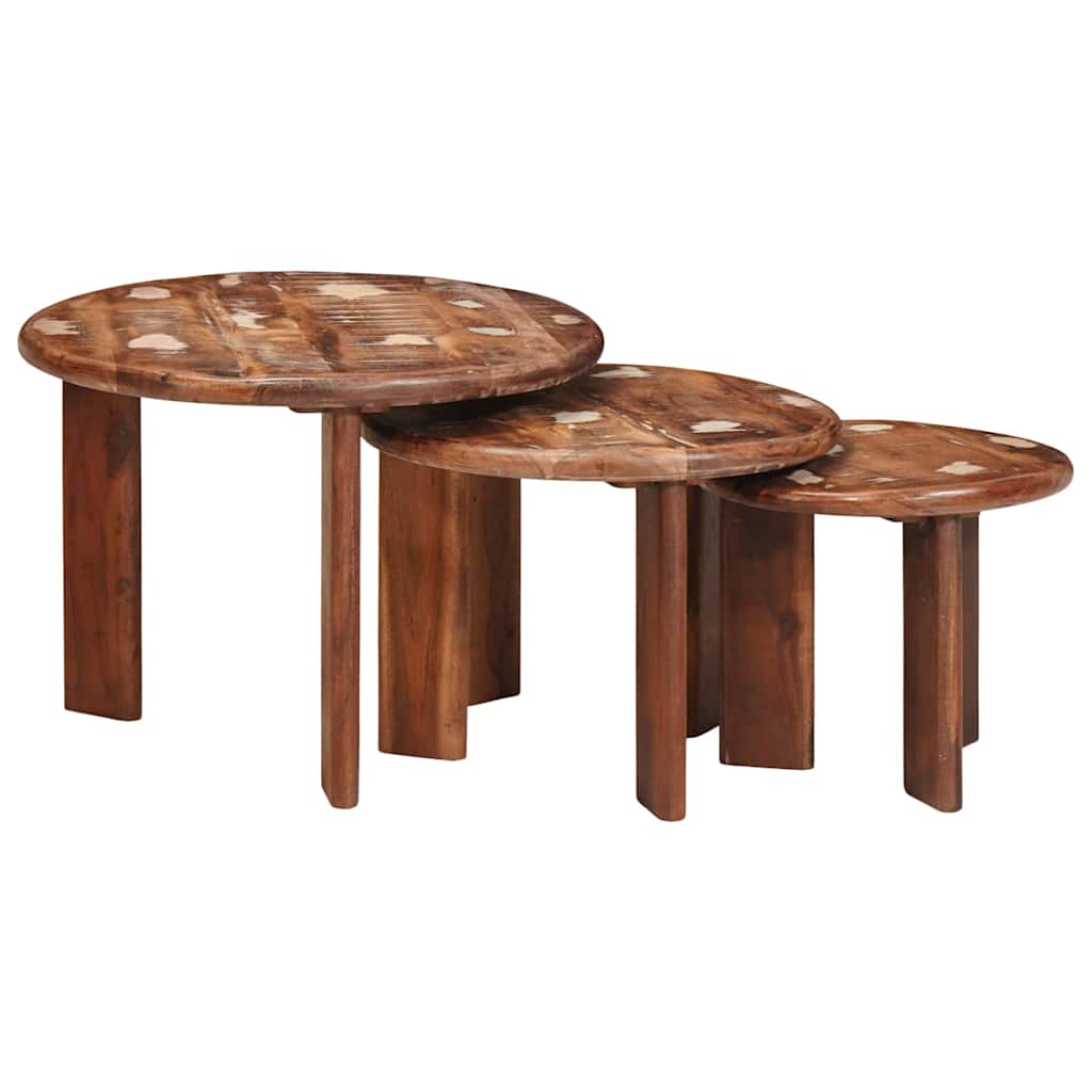 Nesting Coffee Tables 3 pcs Multicolour Ø 54 x 40 cm