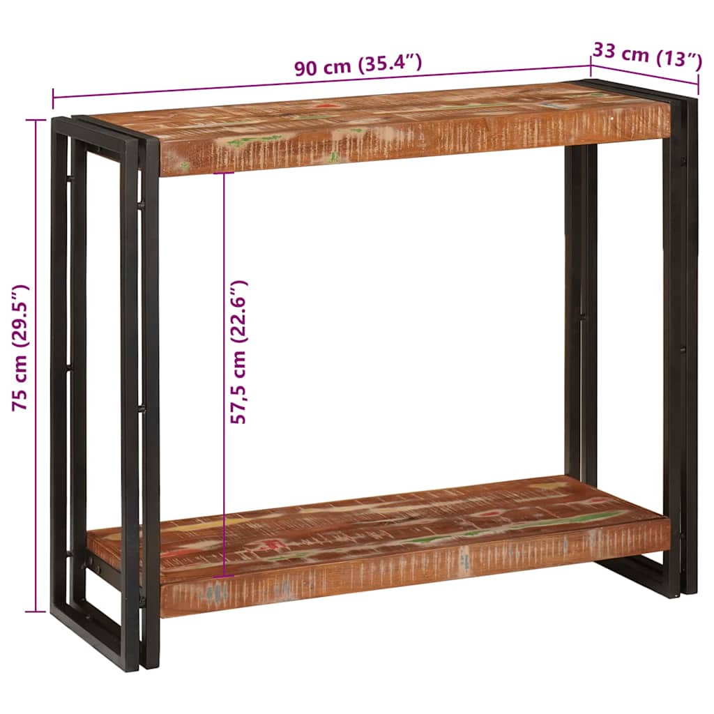 Console Table Multicolour 90 x 33 x 75 cm Solid Reclaim Wood