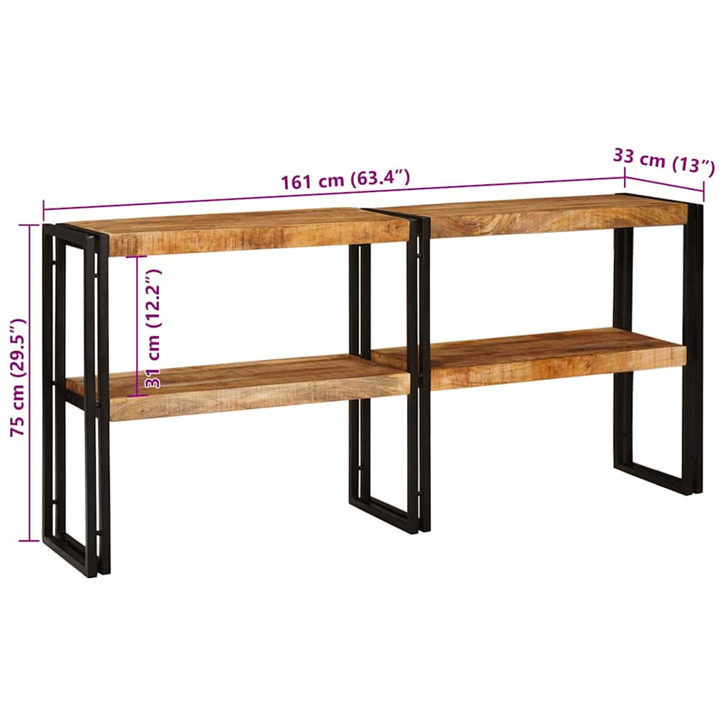 Console Table Brown 160 x 33 x 75 cm Solid Mango Wood