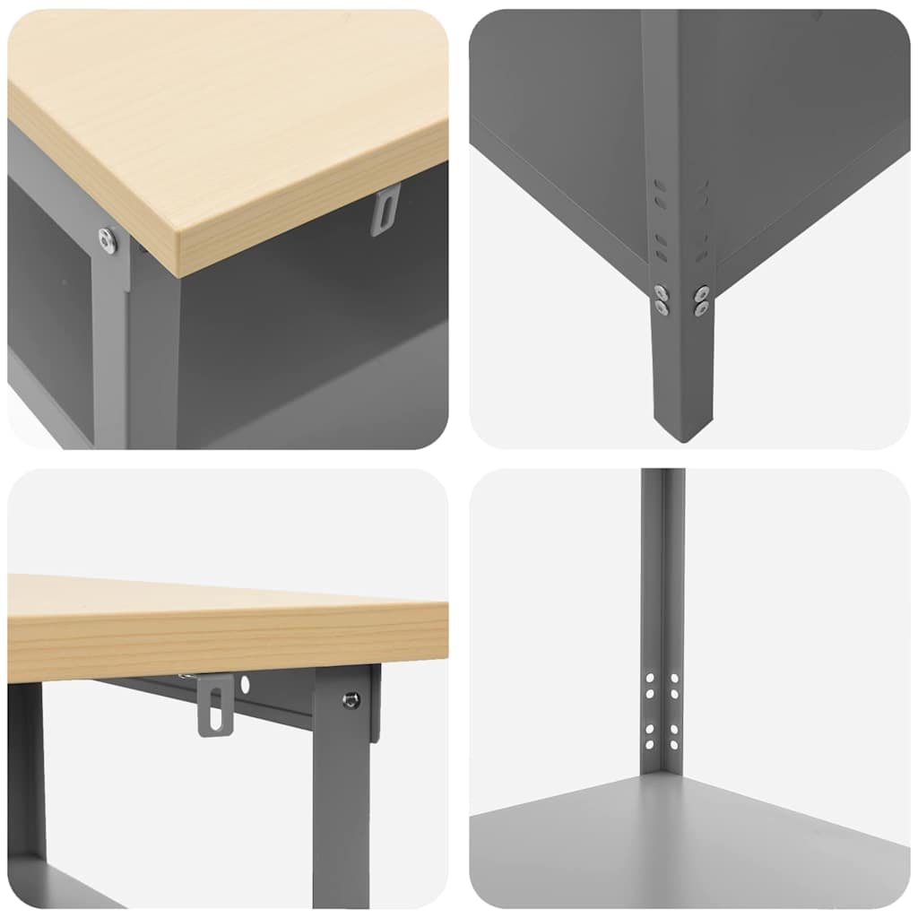Work Bench Set 2 pcs Beige and Grey Powder-Coated Steel