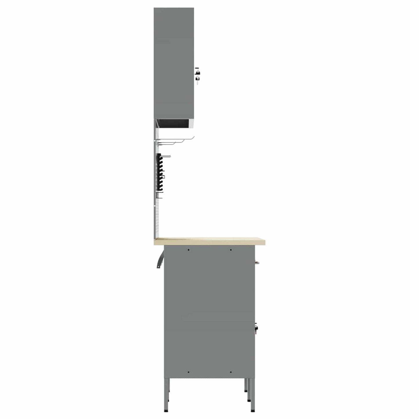 Work Cabinet Set with Drawer with Shelf Manual 5 pcs Black