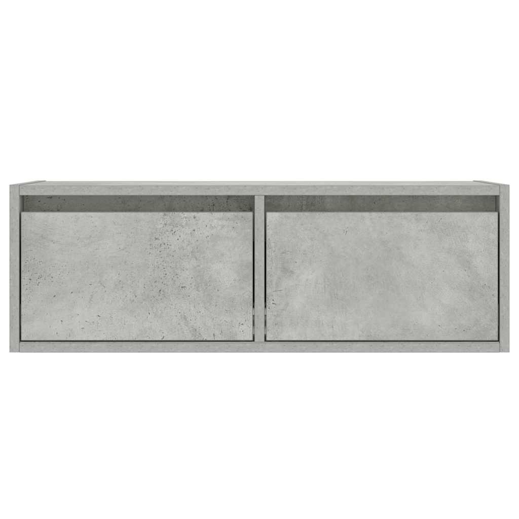 TV Cabinet with LED Lights Concrete Grey 75x35.5x25 cm