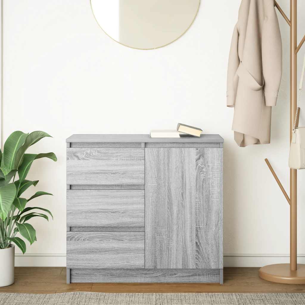 Sideboard with Drawer Grey Sonoma 71x35x65 cm Engineered Wood