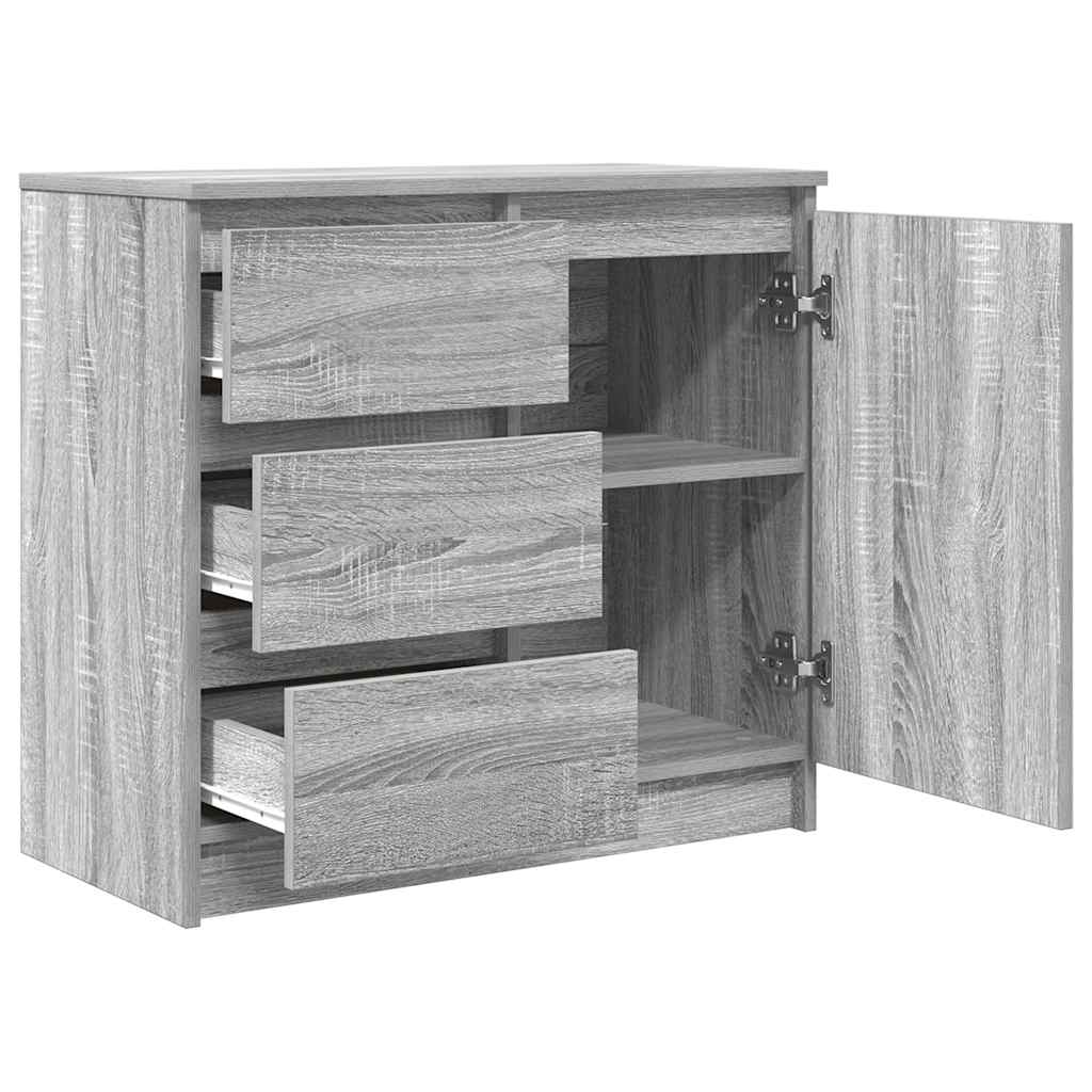 Sideboard with Drawer Grey Sonoma 71x35x65 cm Engineered Wood