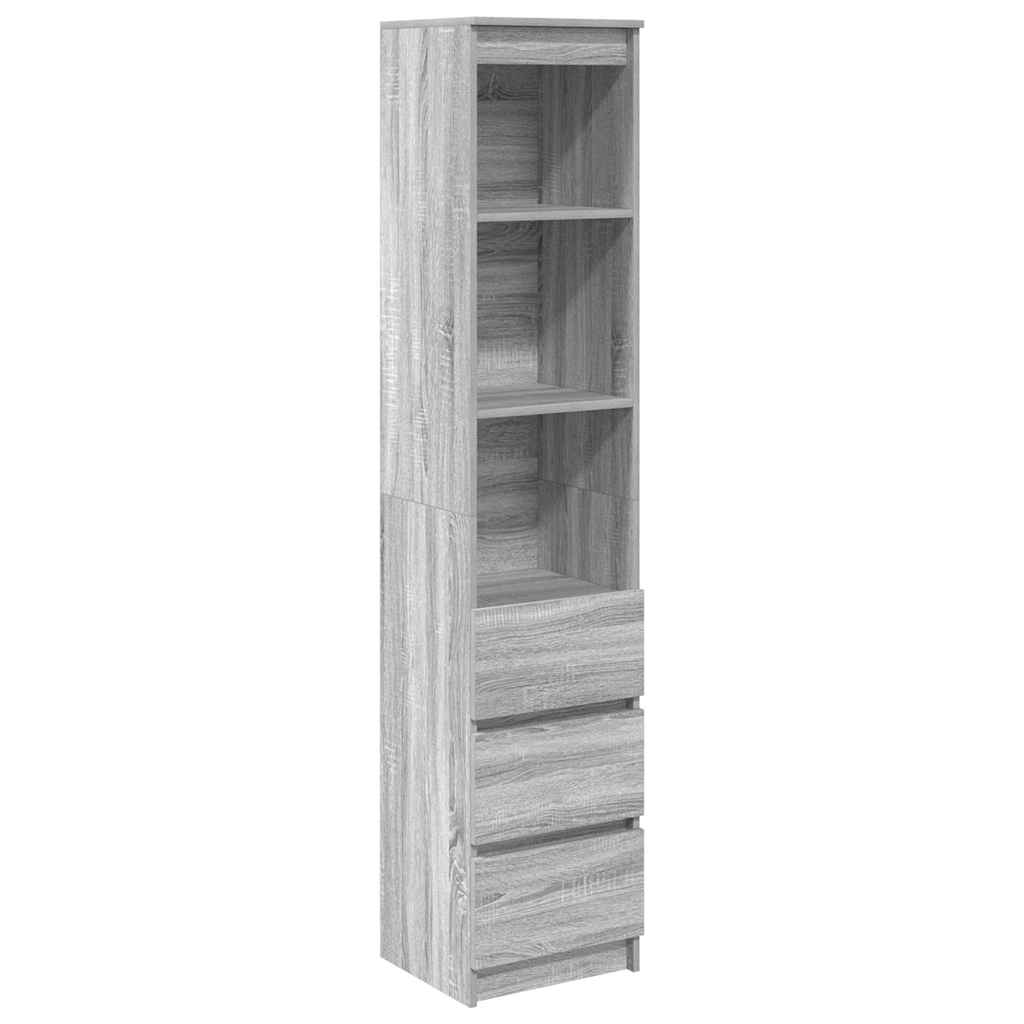 Highboard Grey Sonoma 37,5x35x180 cm Engineered Wood