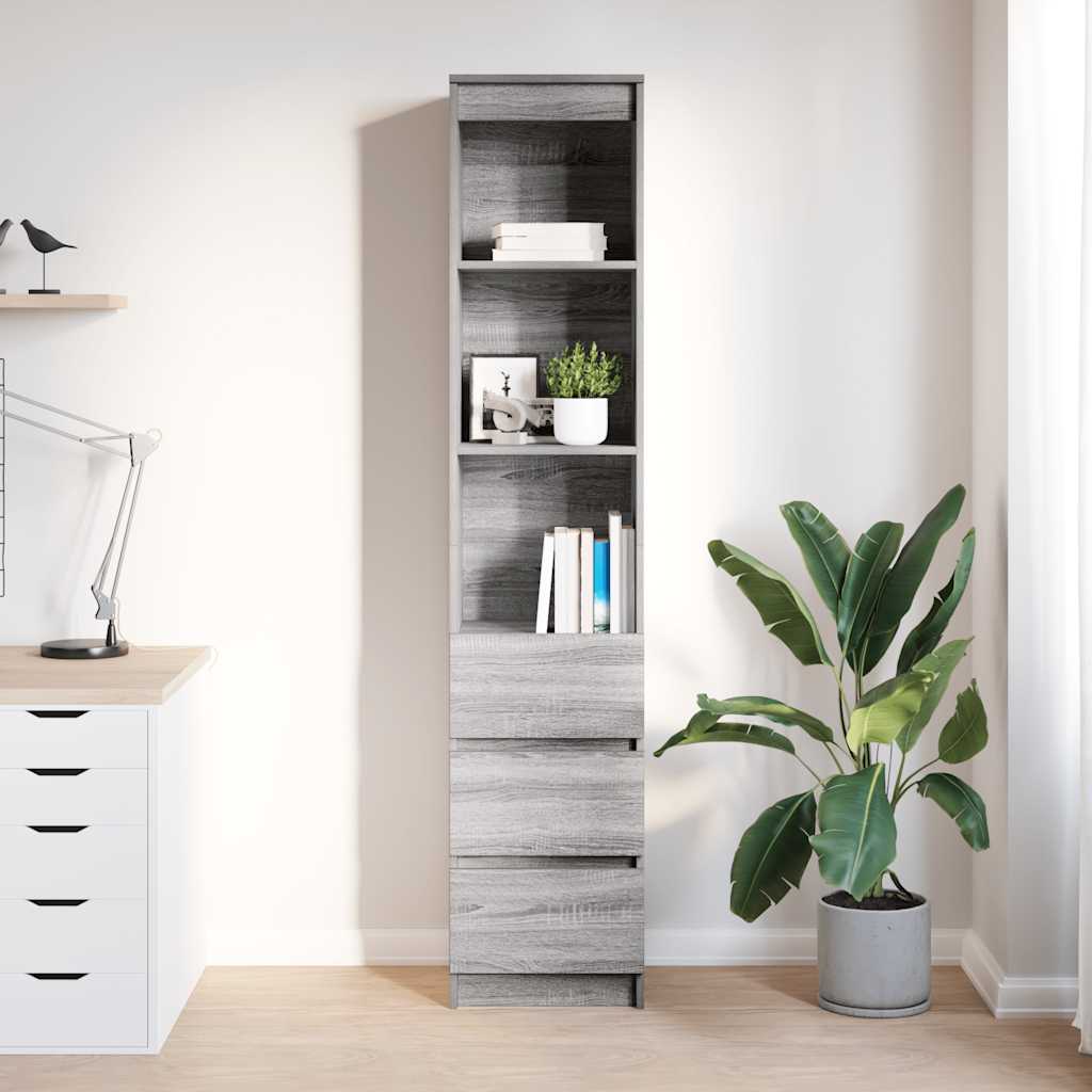 Highboard Grey Sonoma 37,5x35x180 cm Engineered Wood
