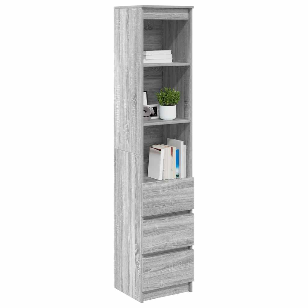 Highboard Grey Sonoma 37,5x35x180 cm Engineered Wood