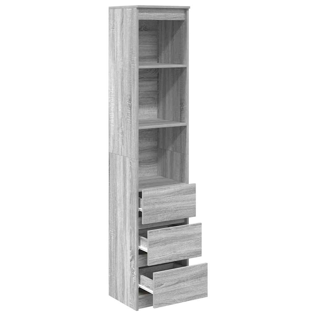 Highboard Grey Sonoma 37,5x35x180 cm Engineered Wood
