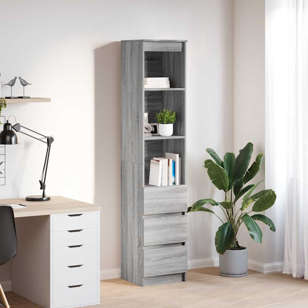 Highboard Grey Sonoma 37,5x35x180 cm Engineered Wood