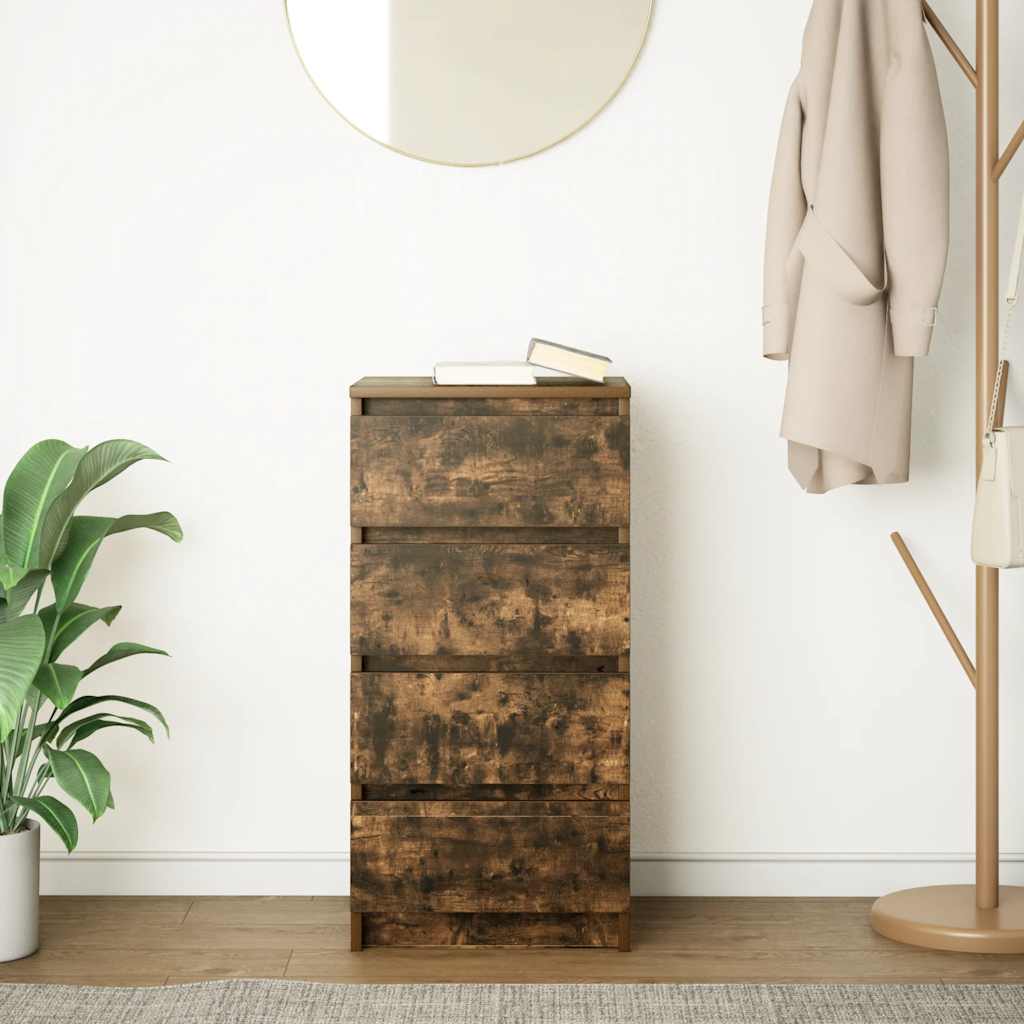 Sideboard Smoked Oak 37.5x35x76 cm Engineered Wood