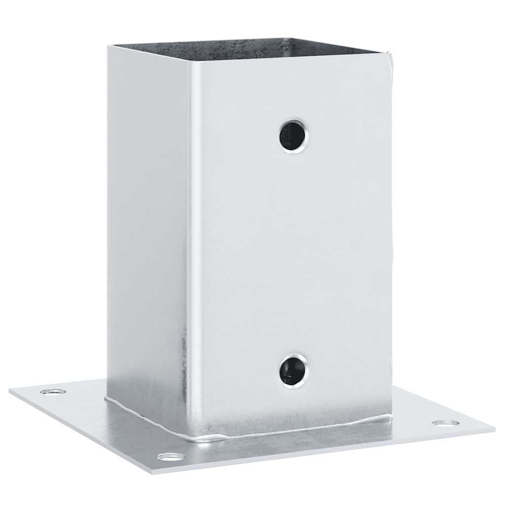 Post Bases Square 12 pcs Silver 91x91 mm Galvanised Steel