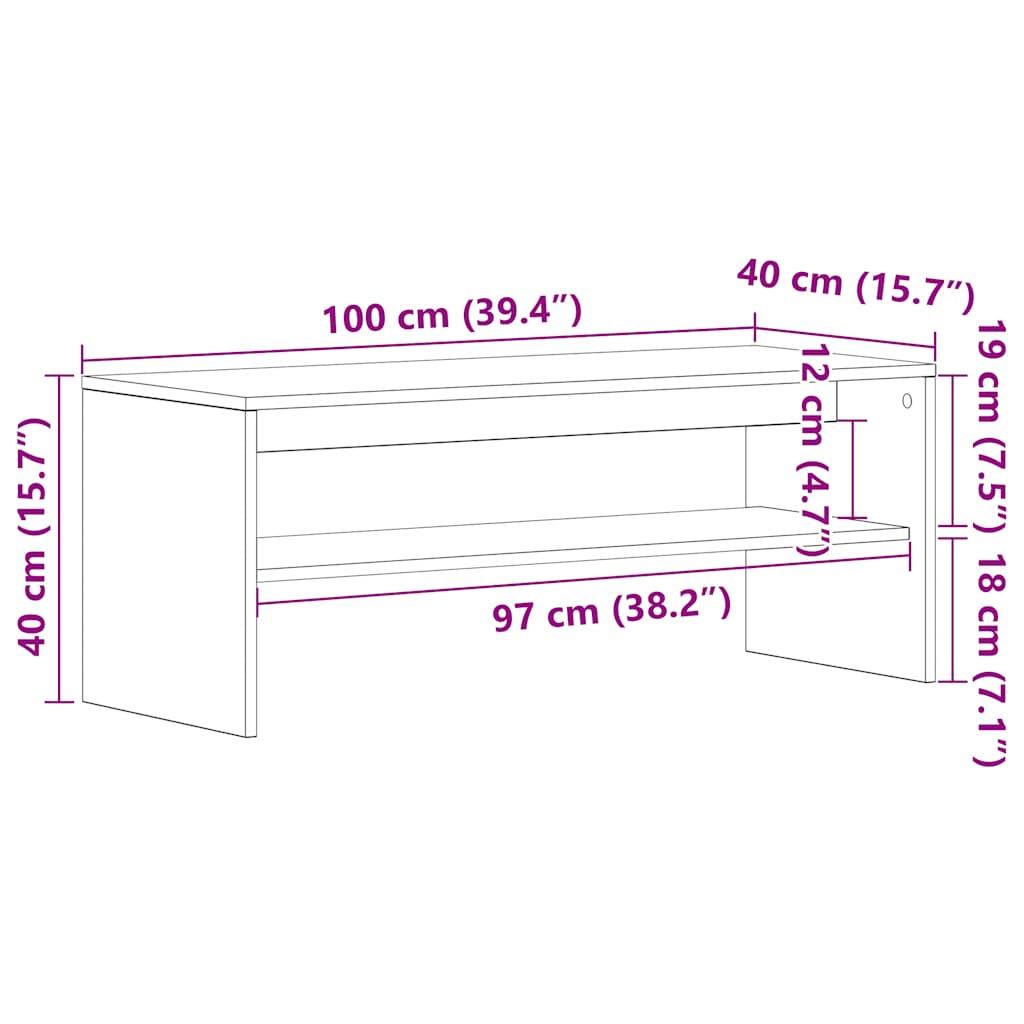 TV Cabinet | White | Engineered wood | 100 cm x 40 cm x 40 cm