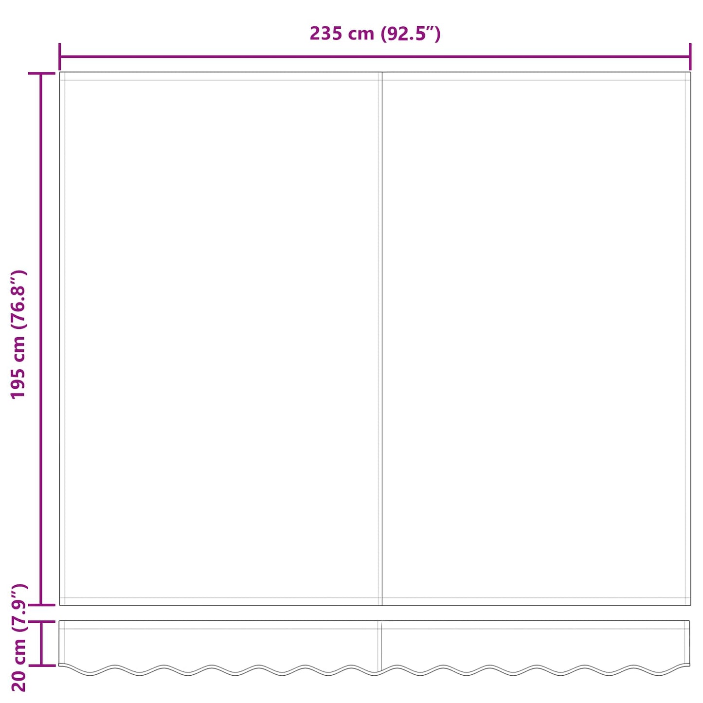 Awning Replacement Fabric Burgundy Red 235 x 195 cm Polyester