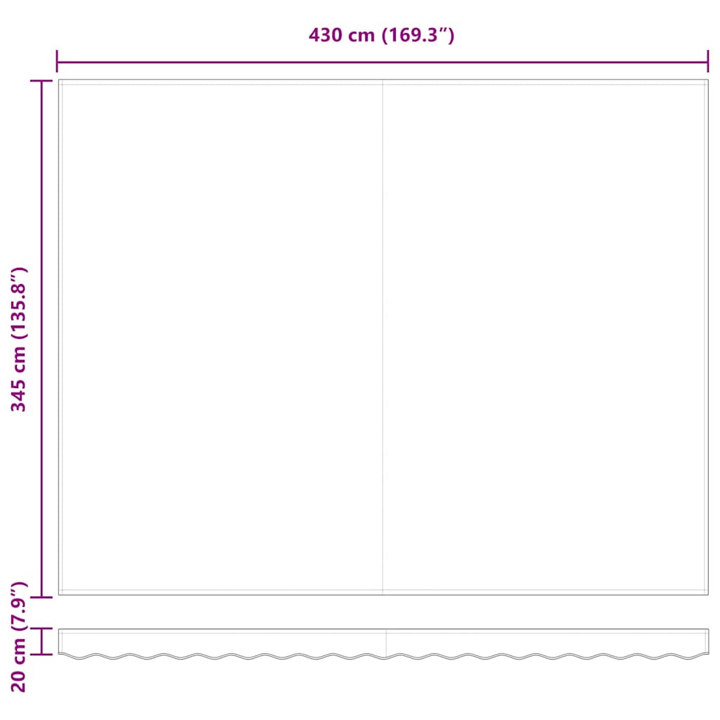 Awning Replacement Fabric Beige 430 x 345 cm Polyester