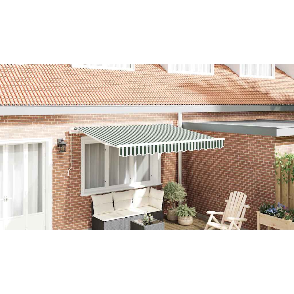 Awning Replacement Fabric Green and White 280 x 245 cm