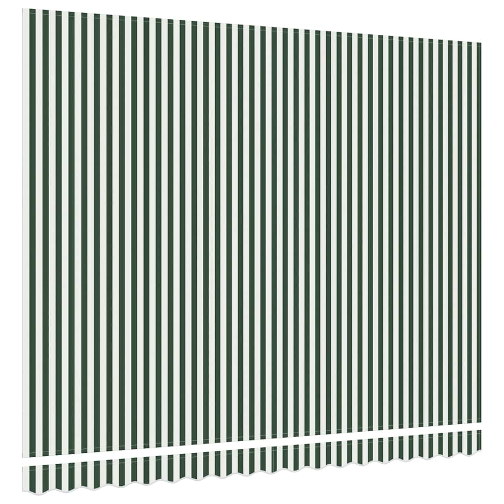 Awning Replacement Fabric Green and White 380 x 345 cm