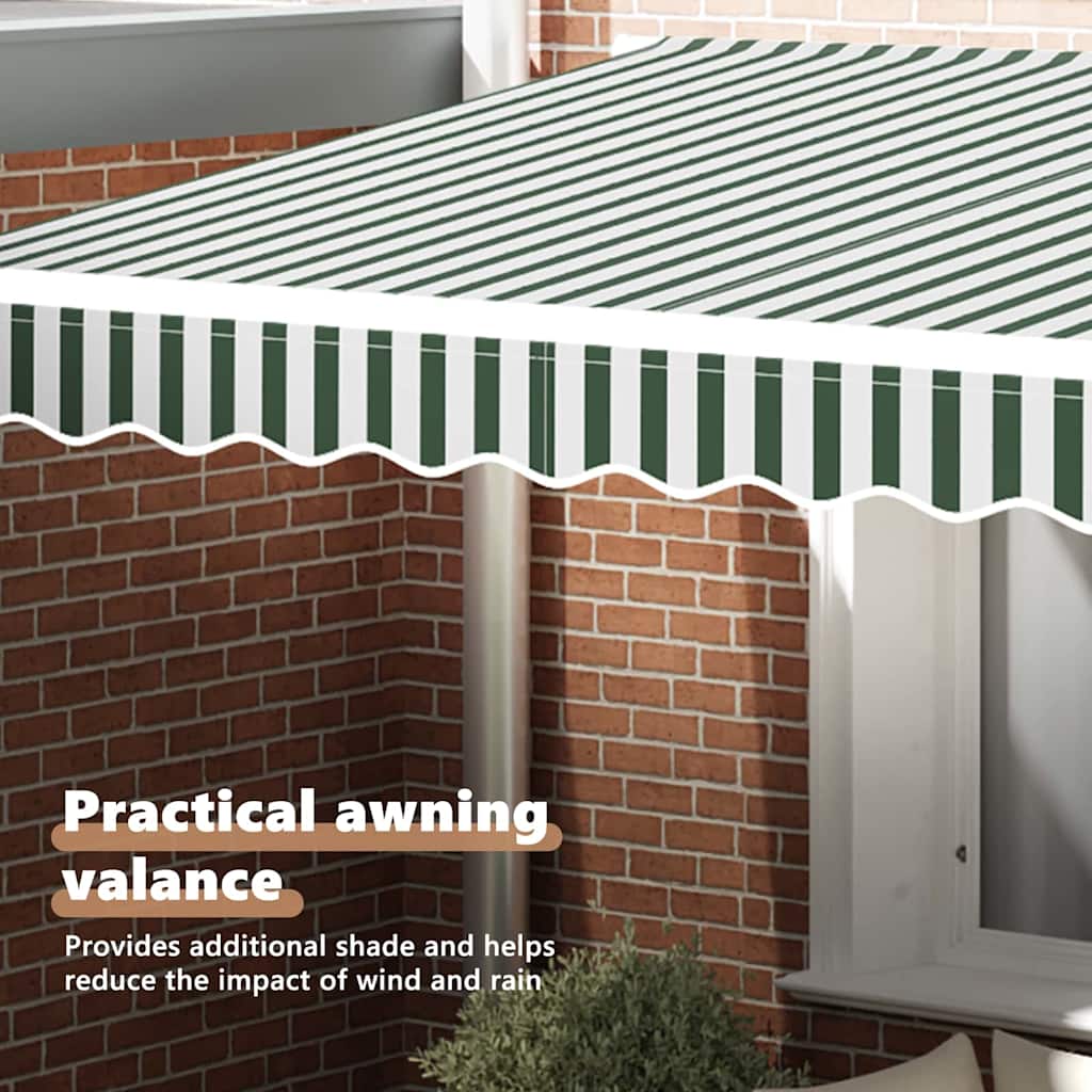 Awning Valance Replacement Green and White 330 x 20 cm