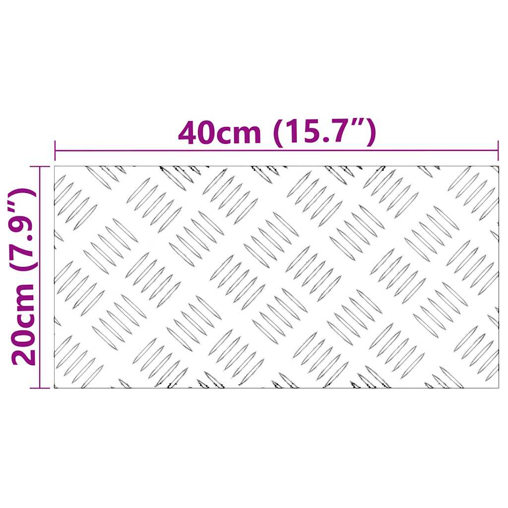Stair Tread 4 pcs 40 x 20 cm Silver Aluminium Rectangular