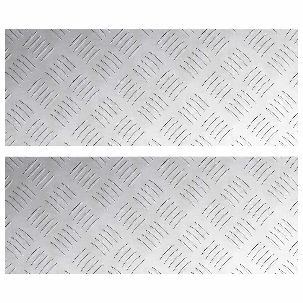 Stair Tread 2 pcs 50 x 20 cm Silver Aluminium Rectangular